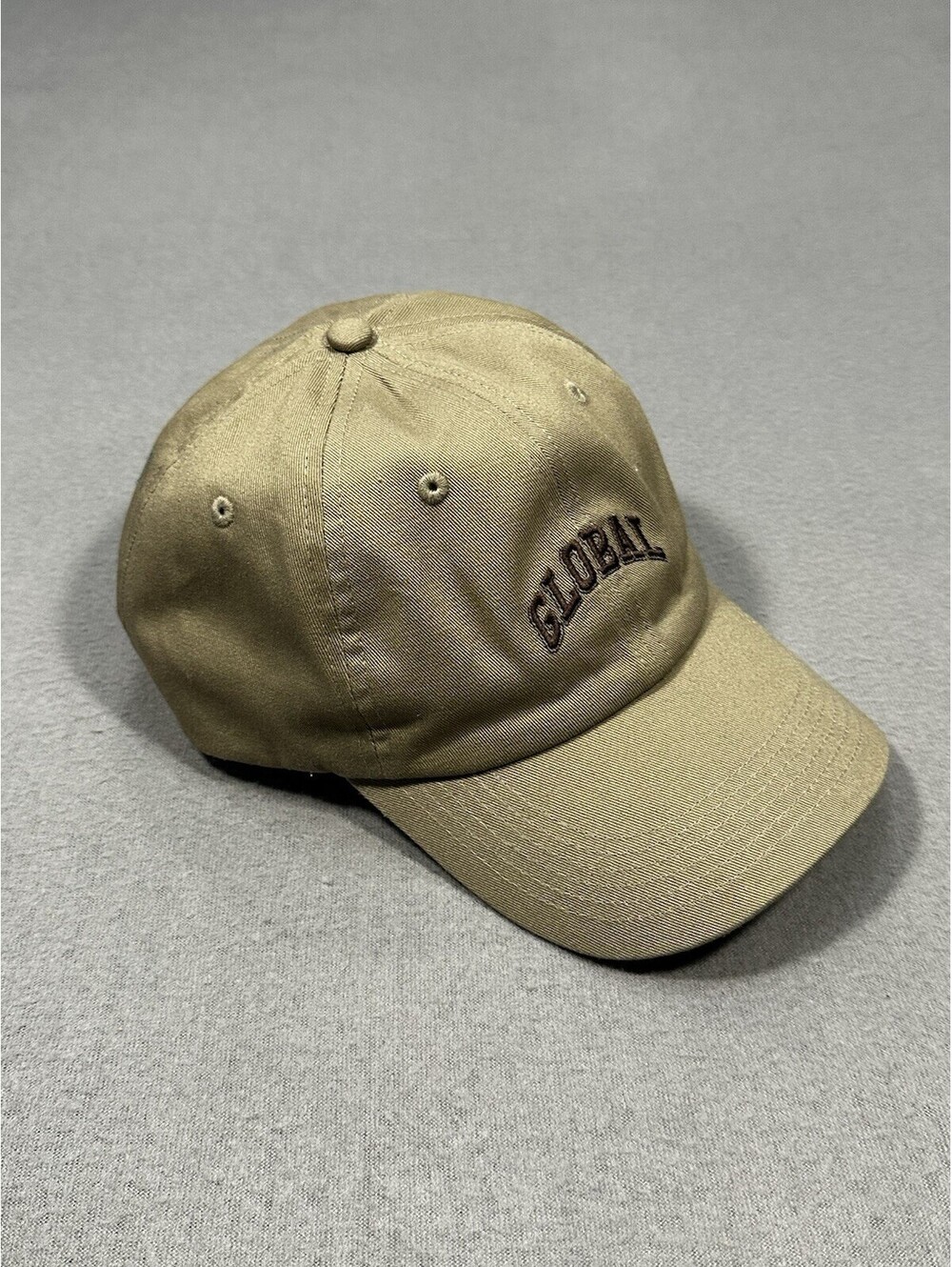 H&M Global Embroidered Dad Hat Tan Adjustable Strap Baseball Cap One Size